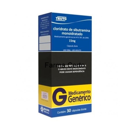 Sibutramina 15mg 30 capsulas - Teuto